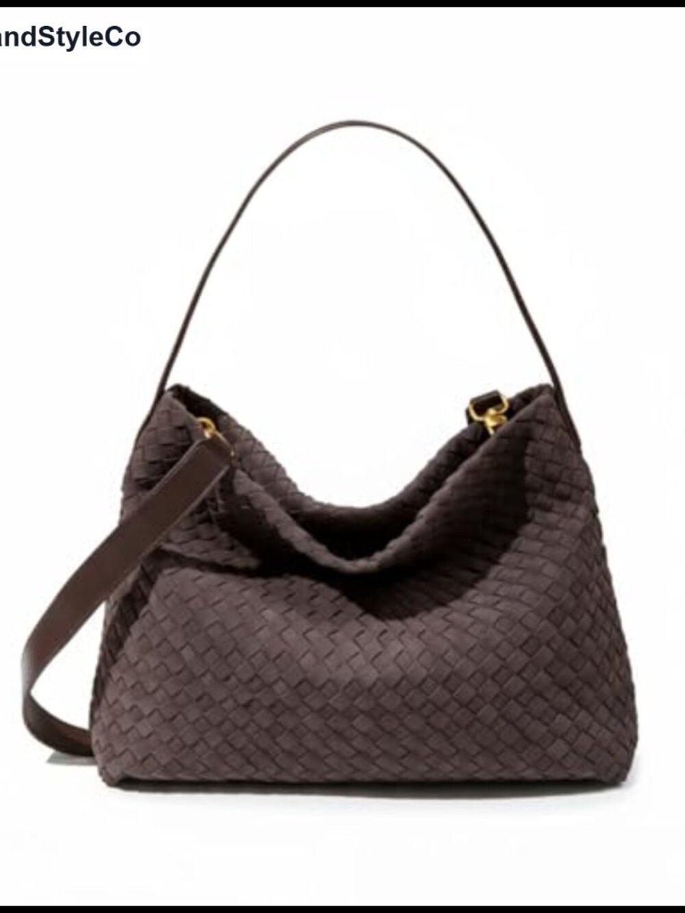 Suede Woven Tote Bag Roomy Hobo Shoulder Purse